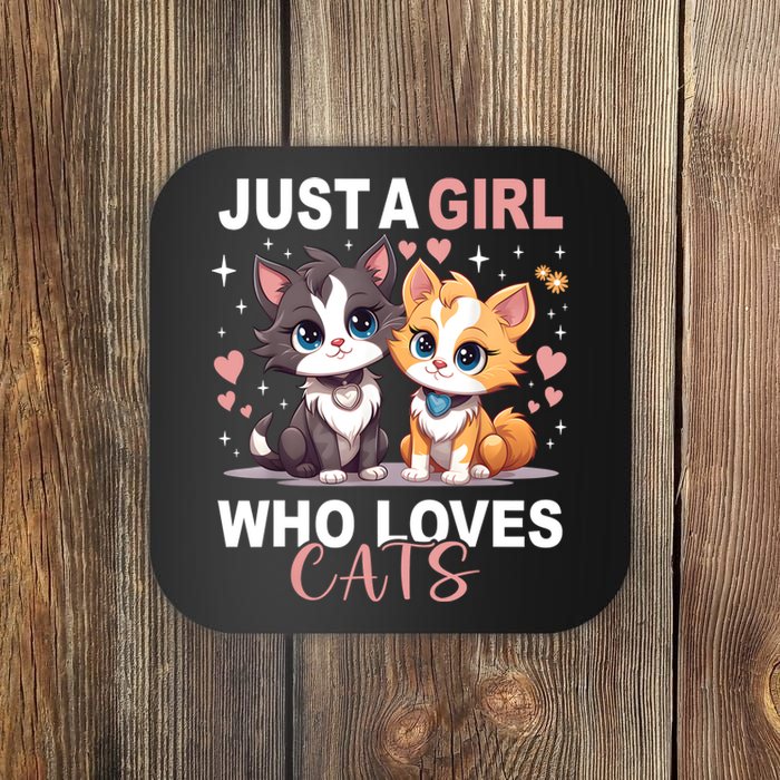 Just A Girl Who Loves Cats Cute Cat Lover Coaster