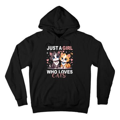 Just A Girl Who Loves Cats Cute Cat Lover Tall Hoodie