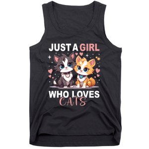 Just A Girl Who Loves Cats Cute Cat Lover Tank Top