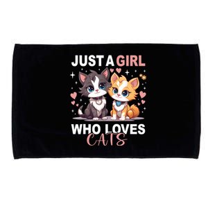 Just A Girl Who Loves Cats Cute Cat Lover Microfiber Hand Towel