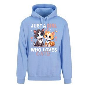 Just A Girl Who Loves Cats Cute Cat Lover Unisex Surf Hoodie