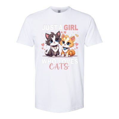 Just A Girl Who Loves Cats Cute Cat Lover Softstyle CVC T-Shirt