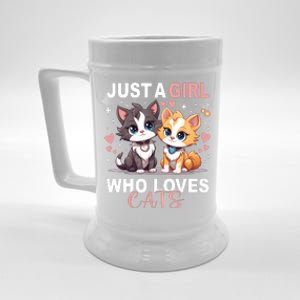 Just A Girl Who Loves Cats Cute Cat Lover Beer Stein