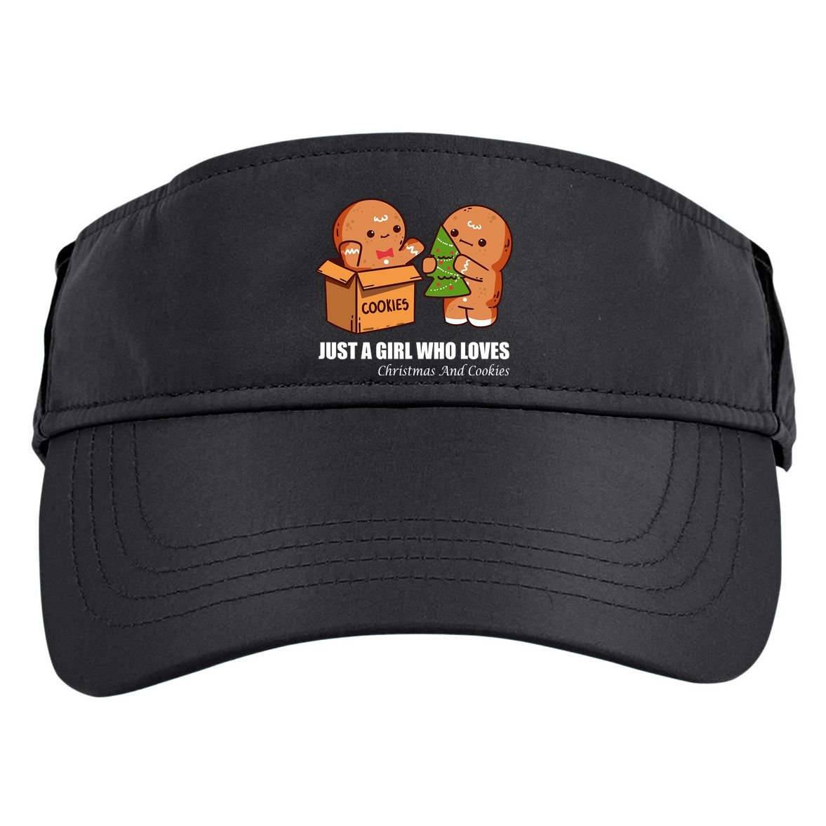 Just A Girl Who Loves Christmas And Cookies Adult Drive Performance Visor