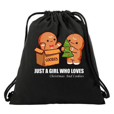 Just A Girl Who Loves Christmas And Cookies Drawstring Bag