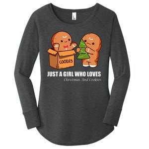 Just A Girl Who Loves Christmas And Cookies Women's Perfect Tri Tunic Long Sleeve Shirt