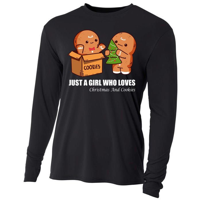 Just A Girl Who Loves Christmas And Cookies Cooling Performance Long Sleeve Crew