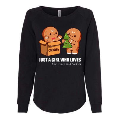 Just A Girl Who Loves Christmas And Cookies Womens California Wash Sweatshirt