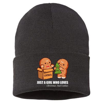 Just A Girl Who Loves Christmas And Cookies Sustainable Knit Beanie