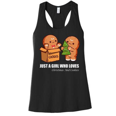 Just A Girl Who Loves Christmas And Cookies Women's Racerback Tank