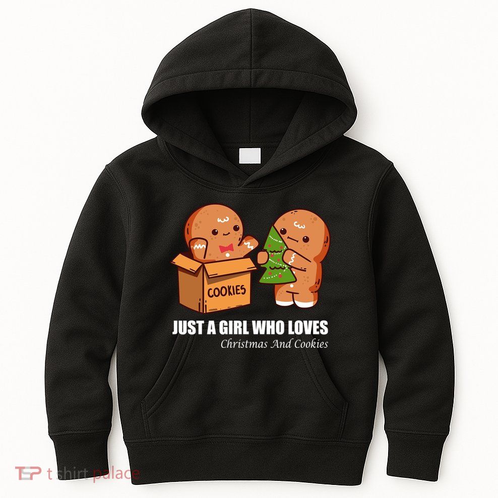 Just A Girl Who Loves Christmas And Cookies Kids Hoodie
