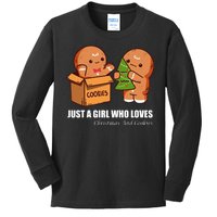 Just A Girl Who Loves Christmas And Cookies Kids Long Sleeve Shirt