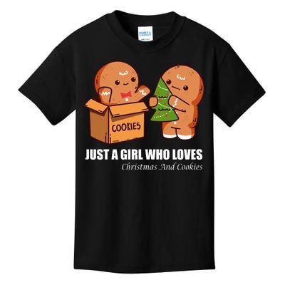 Just A Girl Who Loves Christmas And Cookies Kids T-Shirt