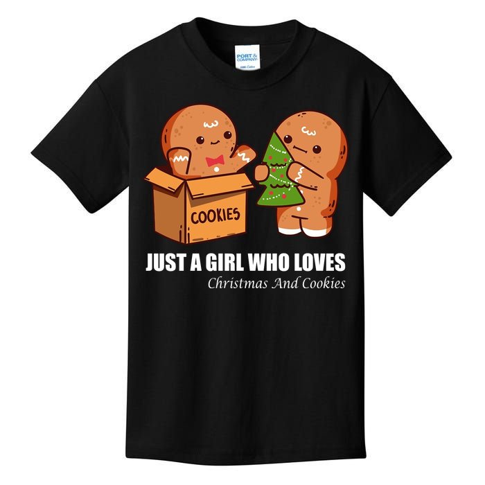 Just A Girl Who Loves Christmas And Cookies Kids T-Shirt