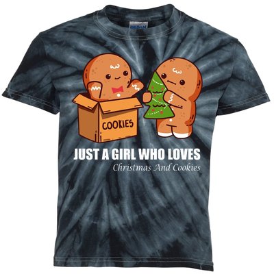 Just A Girl Who Loves Christmas And Cookies Kids Tie-Dye T-Shirt