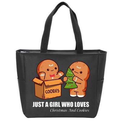 Just A Girl Who Loves Christmas And Cookies Zip Tote Bag