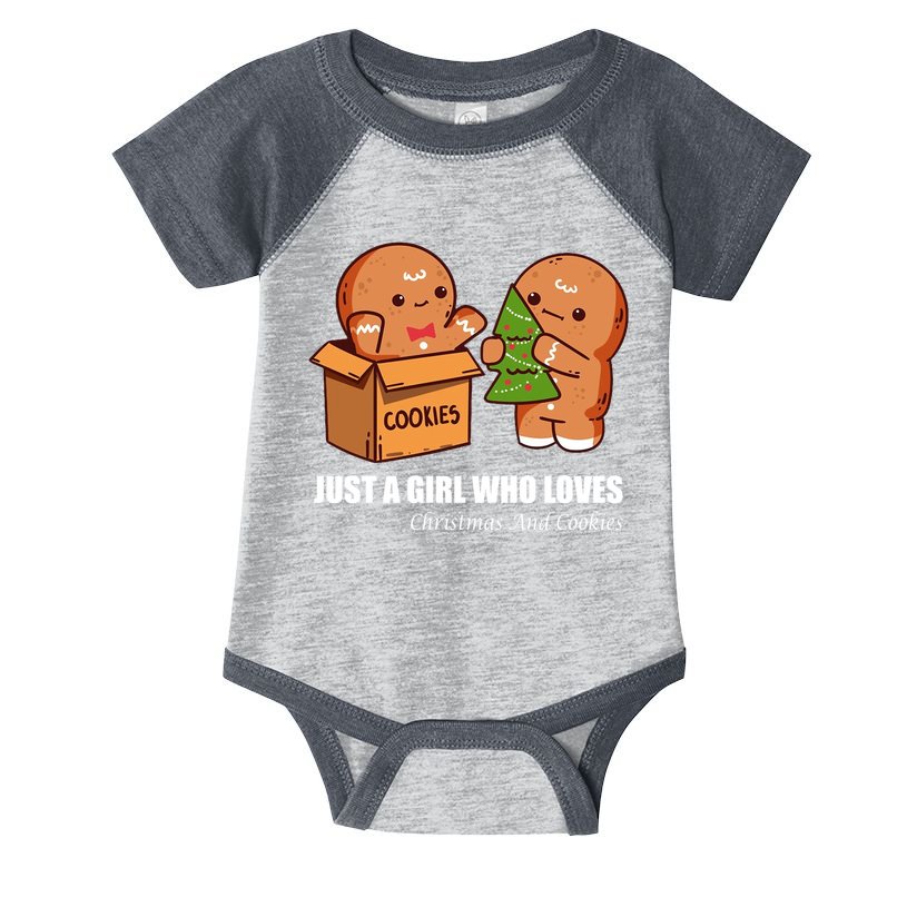 Just A Girl Who Loves Christmas And Cookies Infant Baby Jersey Bodysuit