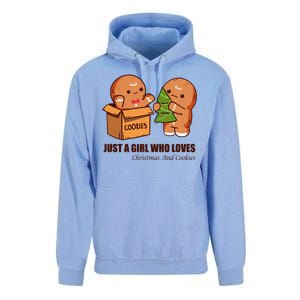 Just A Girl Who Loves Christmas And Cookies Unisex Surf Hoodie