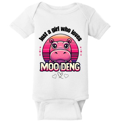 Just A Girl Who Loves Moo Deng Cute Baby Hippo Moo Deng Cute Baby Bodysuit