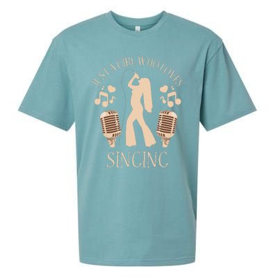 Just A Girl Who Loves Singing Sueded Cloud Jersey T-Shirt