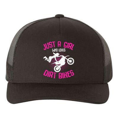 Just A Girl Who Loves Dirt Bikes Motocross Dirt Biking Yupoong Adult 5-Panel Trucker Hat