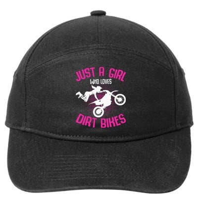 Just A Girl Who Loves Dirt Bikes Motocross Dirt Biking 7-Panel Snapback Hat