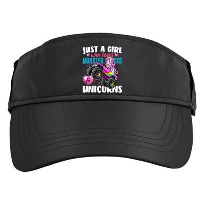 Just A Girl Who Loves Monster Trucks And Unicorns Gift Girls Gift Adult Drive Performance Visor