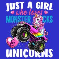 Just A Girl Who Loves Monster Trucks And Unicorns Gift Girls Gift Button