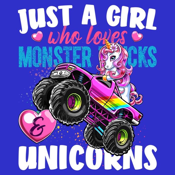 Just A Girl Who Loves Monster Trucks And Unicorns Gift Girls Gift Button