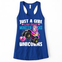 Just A Girl Who Loves Monster Trucks And Unicorns Gift Girls Gift Womens Tank Top