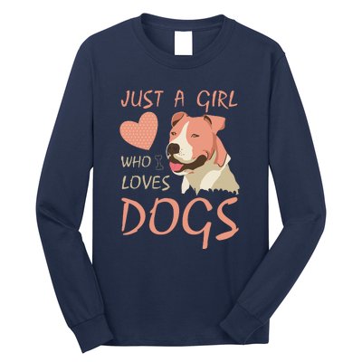 Just A Girl Who Loves Dogs Funny Puppy Long Sleeve Shirt