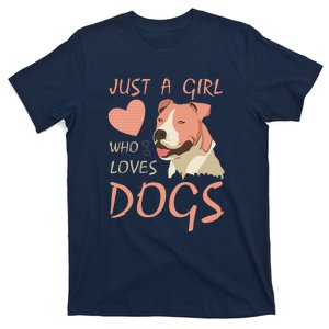 Just A Girl Who Loves Dogs Funny Puppy T-Shirt