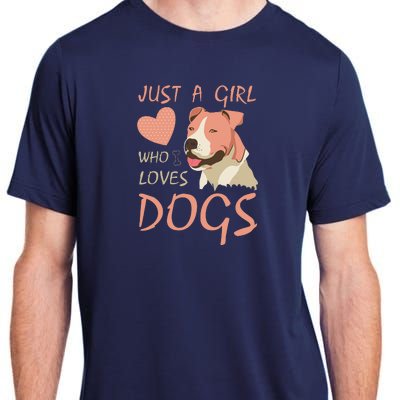 Just A Girl Who Loves Dogs Funny Puppy Adult ChromaSoft Performance T-Shirt