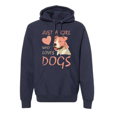 Just A Girl Who Loves Dogs Funny Puppy Premium Hoodie