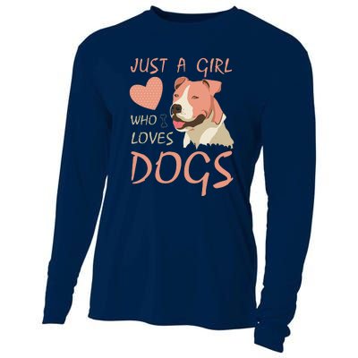 Just A Girl Who Loves Dogs Funny Puppy Cooling Performance Long Sleeve Crew