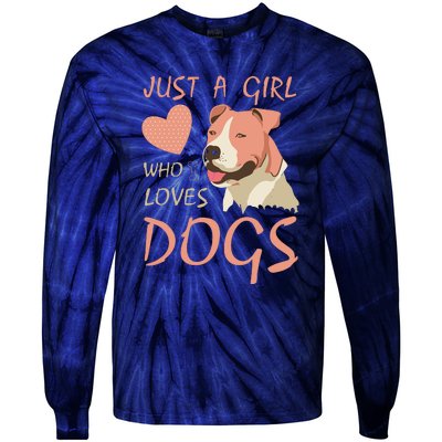 Just A Girl Who Loves Dogs Funny Puppy Tie-Dye Long Sleeve Shirt