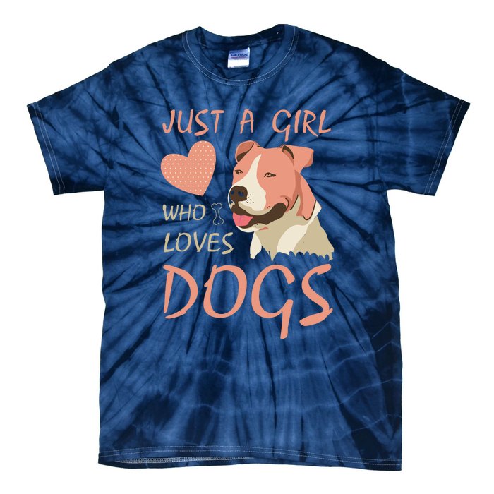 Just A Girl Who Loves Dogs Funny Puppy Tie-Dye T-Shirt