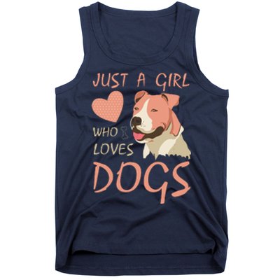 Just A Girl Who Loves Dogs Funny Puppy Tank Top