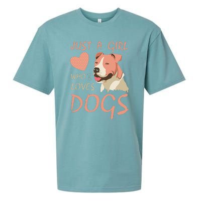 Just A Girl Who Loves Dogs Funny Puppy Sueded Cloud Jersey T-Shirt