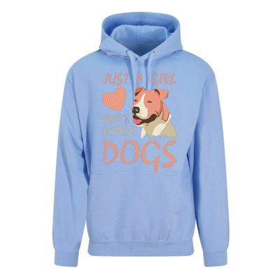 Just A Girl Who Loves Dogs Funny Puppy Unisex Surf Hoodie