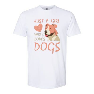 Just A Girl Who Loves Dogs Funny Puppy Softstyle CVC T-Shirt