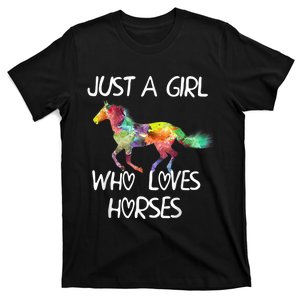 Just A Girl Who Loves Horses Cute Beautiful Horse T-Shirt