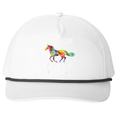 Just A Girl Who Loves Horses Cute Beautiful Horse Snapback Five-Panel Rope Hat