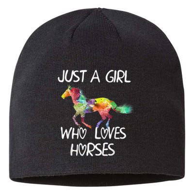 Just A Girl Who Loves Horses Cute Beautiful Horse Sustainable Beanie