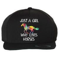 Just A Girl Who Loves Horses Cute Beautiful Horse Wool Snapback Cap