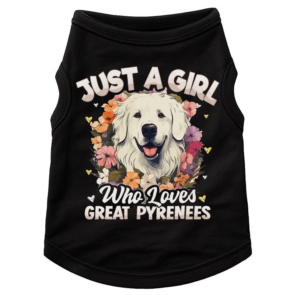 Just A Girl Who Loves Great Pyrenees Dog Floral Women Doggie Tank