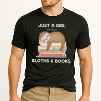 Just A Girl Who Loves Sloths And Books Reader Cooling Performance Crew T-Shirt