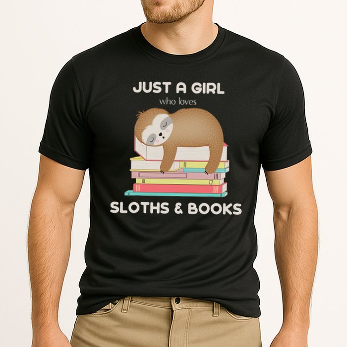 Just A Girl Who Loves Sloths And Books Reader Cooling Performance Crew T-Shirt