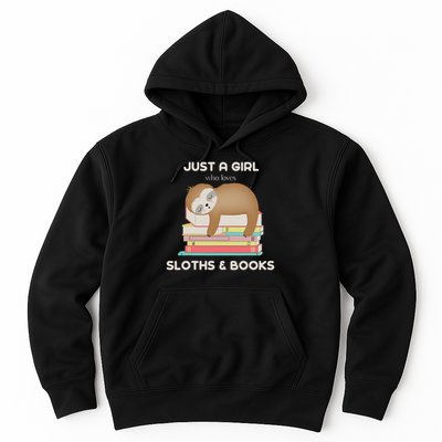 Just A Girl Who Loves Sloths And Books Reader Hoodie