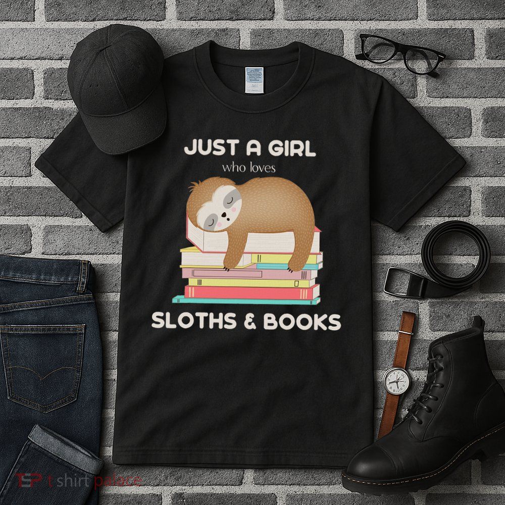 Just A Girl Who Loves Sloths And Books Reader Tall T-Shirt